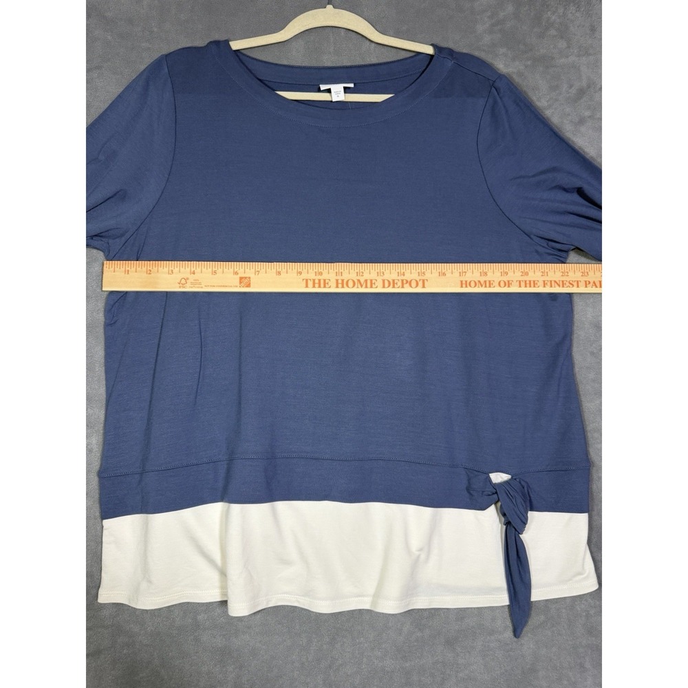 J. Jill Women's Blue White Long Sleeve Layered Top Blouse Size XL Nautical NWT - Picture 3 of 6